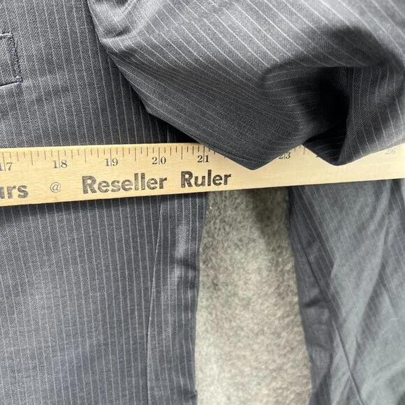 Theory Blazer Men 44 Gray Wool Sports Jacket Coat Suit Stripes Two